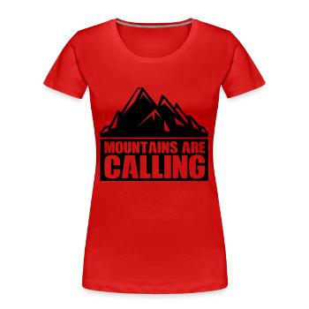 mountains - Frauen Premium Bio T-Shirt - Rot - Vorne - Mia (176cm)