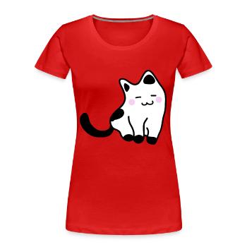 White kitten - Women's Premium Organic T-Shirt - red - Front - Mia (176cm)