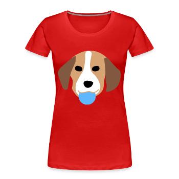 Puppy face 3 - Women's Premium Organic T-Shirt - red - Front - Mia (176cm)