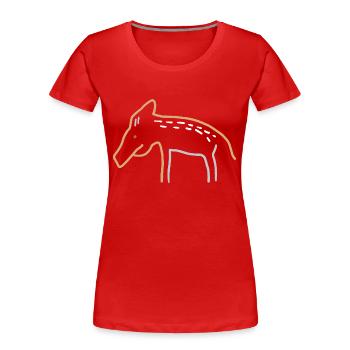 Frischling / Wildschwein - Frauen Premium Bio T-Shirt - Rot - Vorne - Mia (176cm)