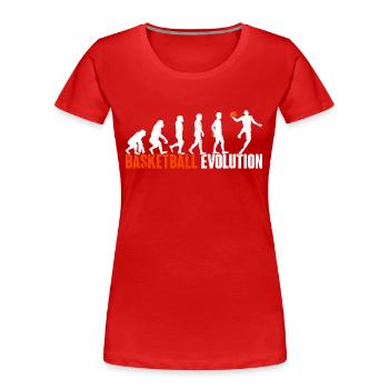 Basketball Basketballer Evolution - Frauen Premium Bio T-Shirt - Rot - Vorne - Mia (176cm)