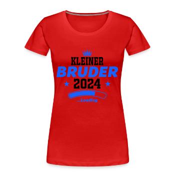 kleiner bruder 2024 - Frauen Premium Bio T-Shirt - Rot - Vorne - Mia (176cm)