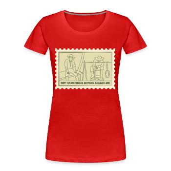 Essen Vergangenheit Design für stolze Texaner - Frauen Premium Bio T-Shirt - Rot - Vorne - Mia (176cm)