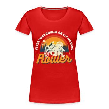 motard - T-shirt bio Premium Femme - rouge - Devant - Mia (176cm)