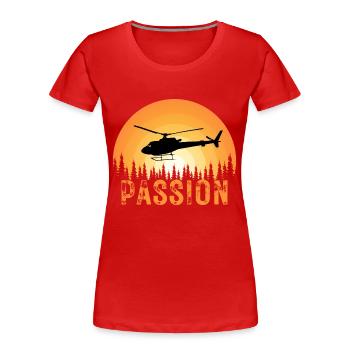 Helicopter Pilot - Women's Premium Organic T-Shirt - red - Front - Mia (176cm)