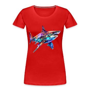 Shark T-Shirt, Sea Animal, Shark Gift - Women's Premium Organic T-Shirt - red - Front - Mia (176cm)