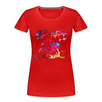 Dog Puppy Cute Dog Corgi Watercolor Art Cartoon Wof - Women's Premium Organic T-Shirt - red - Front - Mia (176cm)