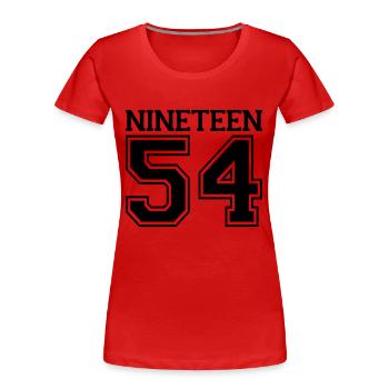 1954 - Women's Premium Organic T-Shirt - red - Front - Mia (176cm)