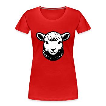 Schaf Lamm - Frauen Premium Bio T-Shirt - Rot - Vorne - Mia (176cm)