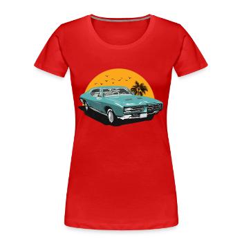 Classic Car - Vintage Car - Women's Premium Organic T-Shirt - red - Front - Mia (176cm)