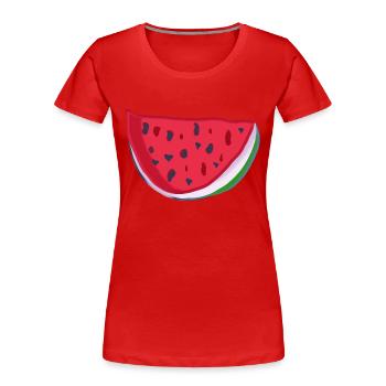 Watermelon - Women's Premium Organic T-Shirt - red - Front - Mia (176cm)