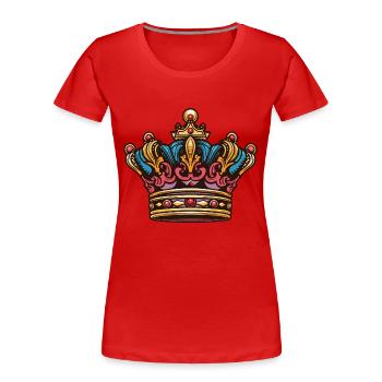 Majesté Couronne Couronne - T-shirt bio Premium Femme - rouge - Devant - Mia (176cm)