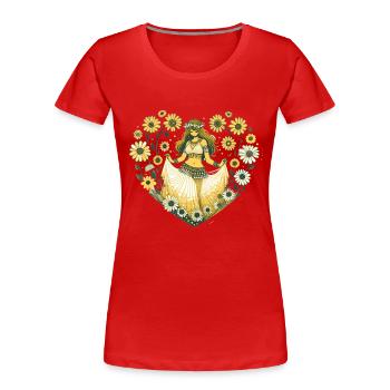 Danseuse orientale Daisy - T-shirt bio Premium Femme - rouge - Devant - Mia (176cm)