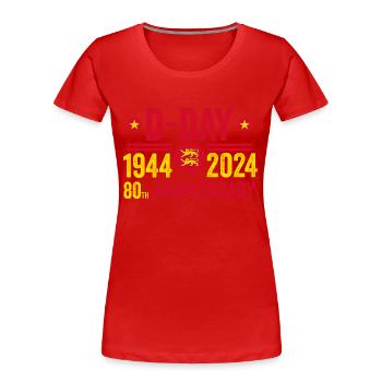 Normandie jour j 80e anniversaire 1944 2024 - T-shirt bio Premium Femme - rouge - Devant - Mia (176cm)