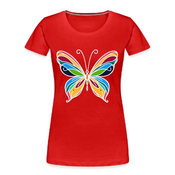 Papillon - T-shirt bio Premium Femme - rouge - Devant - Mia (176cm)
