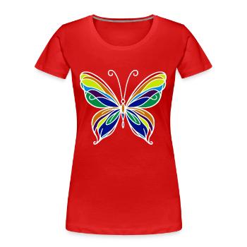 Schmetterling - Frauen Premium Bio T-Shirt - Rot - Vorne - Mia (176cm)