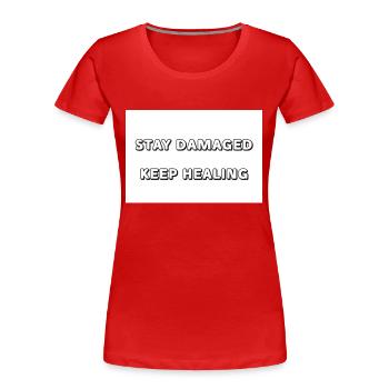 Healing Aljezur - Frauen Premium Bio T-Shirt - Rot - Vorne - Mia (176cm)