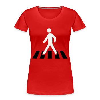 Franchissement du passage piéton - T-shirt bio Premium Femme - rouge - Devant - Mia (176cm)