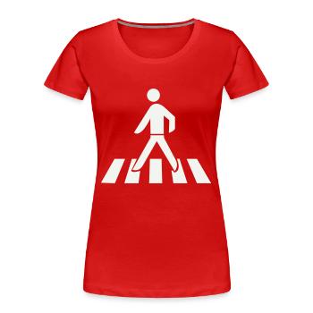 Franchissement du passage piéton - T-shirt bio Premium Femme - rouge - Devant - Mia (176cm)