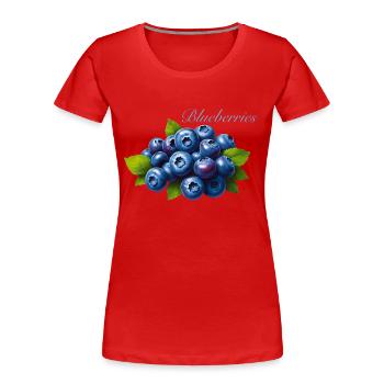 Blueberries - Women's Premium Organic T-Shirt - red - Front - Mia (176cm)