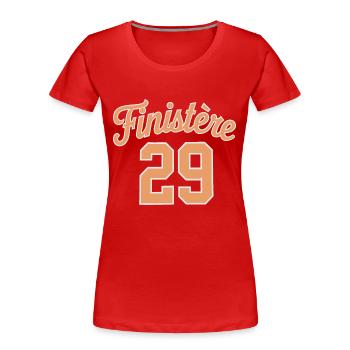 Finistère 29 - T-shirt bio Premium Femme - rouge - Devant - Mia (176cm)