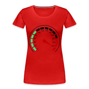 Tacho - Frauen Premium Bio T-Shirt - Rot - Vorne - Mia (176cm)