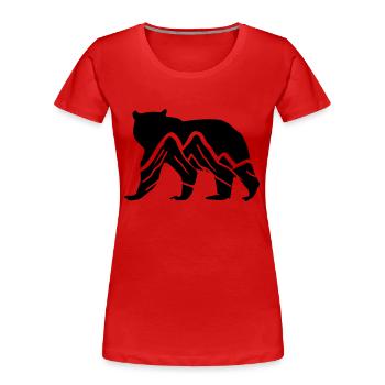 Monts Bear - T-shirt bio Premium Femme - rouge - Devant - Mia (176cm)