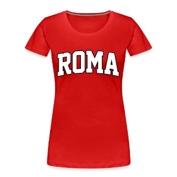 Logo Roma : Design collégial au style italien - T-shirt bio Premium Femme - rouge - Devant - Mia (176cm)