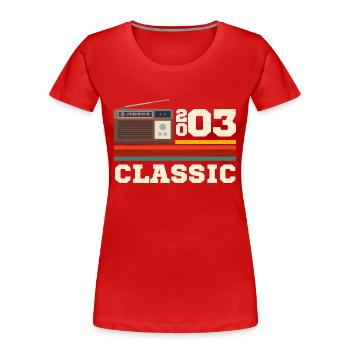 Jubiläum 2003 Retro Klassiker - Frauen Premium Bio T-Shirt - Rot - Vorne - Mia (176cm)