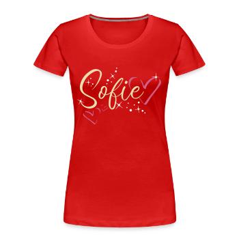 Sofie Name Vorname Kalligrafieherz - Frauen Premium Bio T-Shirt - Rot - Vorne - Mia (176cm)