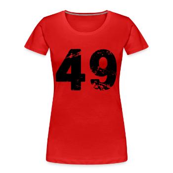 49 - Frauen Premium Bio T-Shirt - Rot - Vorne - Mia (176cm)