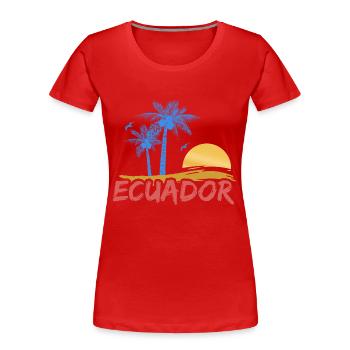 Plage de l’Équateur - T-shirt bio Premium Femme - rouge - Devant - Mia (176cm)