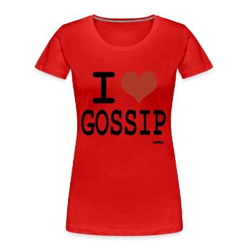 i love gossip by wam - T-shirt bio Premium Femme - rouge - Devant - Mia (176cm)