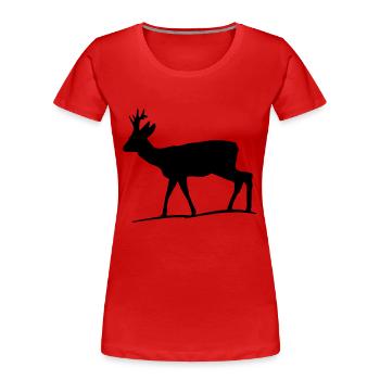 rehbock - Frauen Premium Bio T-Shirt - Rot - Vorne - Mia (176cm)