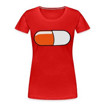 rote Pille - Frauen Premium Bio T-Shirt - Rot - Vorne - Mia (176cm)