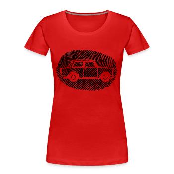 Daumenabdruck Trabi - Frauen Premium Bio T-Shirt - Rot - Vorne - Mia (176cm)
