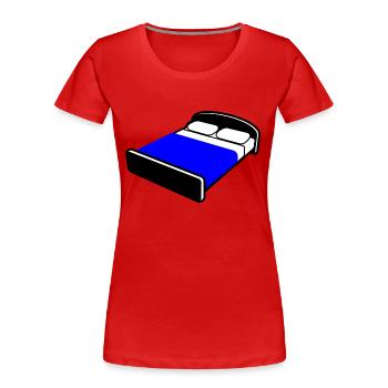 bett bed schlafen schlafzimmer sleeping room60 - Frauen Premium Bio T-Shirt - Rot - Vorne - Mia (176cm)