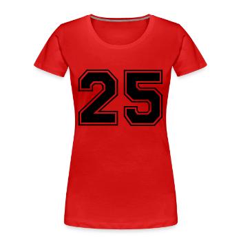 25 - Women's Premium Organic T-Shirt - red - Front - Mia (176cm)