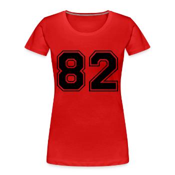 82 - Frauen Premium Bio T-Shirt - Rot - Vorne - Mia (176cm)