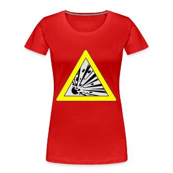 Verkehrsschild Explosion - Frauen Premium Bio T-Shirt - Rot - Vorne - Mia (176cm)