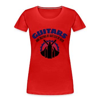 Screaming Guitars And Dozens of Bottles of Beer - Frauen Premium Bio T-Shirt - Rot - Vorne - Mia (176cm)