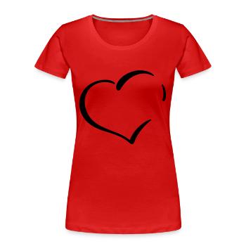 heart - Women's Premium Organic T-Shirt - red - Front - Mia (176cm)