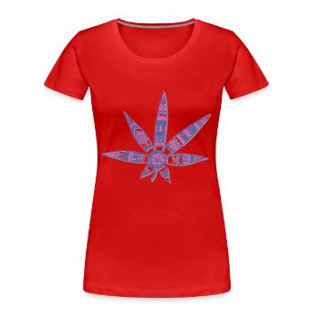 Hanfblatt - Frauen Premium Bio T-Shirt - Rot - Vorne - Mia (176cm)