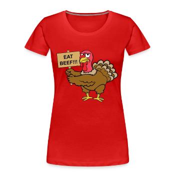 Thanksgiving turkey turkey - Women's Premium Organic T-Shirt - red - Front - Mia (176cm)