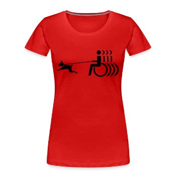 Windhund Rolli aktiv - Frauen Premium Bio T-Shirt - Rot - Vorne - Mia (176cm)