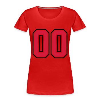 00 sports jersey football number - Women's Premium Organic T-Shirt - red - Front - Mia (176cm)