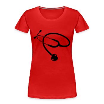 stethoscope doctor - Women's Premium Organic T-Shirt - red - Front - Mia (176cm)