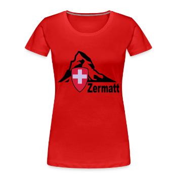 zermatt - Frauen Premium Bio T-Shirt - Rot - Vorne - Mia (176cm)