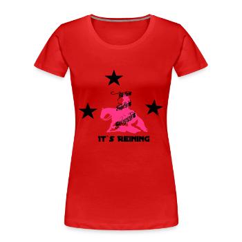 Reining Westernreiter Sliding Stop - Frauen Premium Bio T-Shirt - Rot - Vorne - Mia (176cm)