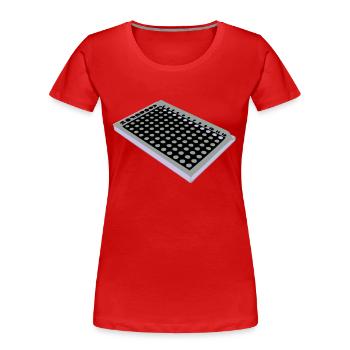 96 Well Plate / 96 Loch Platte - Frauen Premium Bio T-Shirt - Rot - Vorne - Mia (176cm)